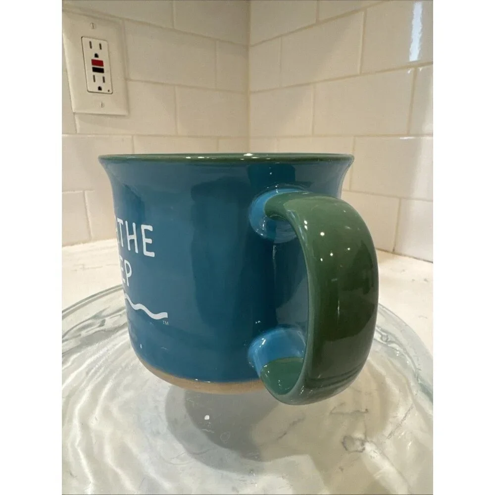 Zak! Crayola BREATHE DEEP Coffee Mug Blue & Green With Handle 16 oz